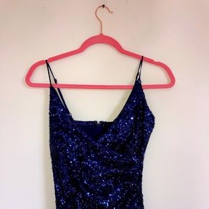 NAVY BLUE SEQUIN EVENT DRESS